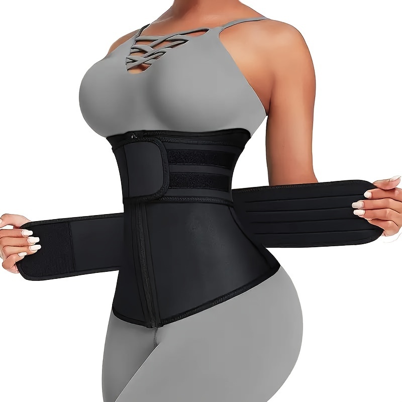 Sweat Waist Trainer Belt Neoprene - ダイナミック女性のウエストトレーナー痩身ベルト発汗調節可能なジッパー強化ボディシェイピングウエストベルト