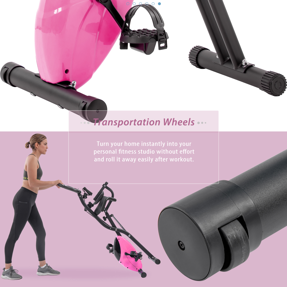16段階磁気抵抗エクササイズバイク、背もたれ付き直立リカンベ - Exercise Bike Magnetic Resistance のレビューと価格