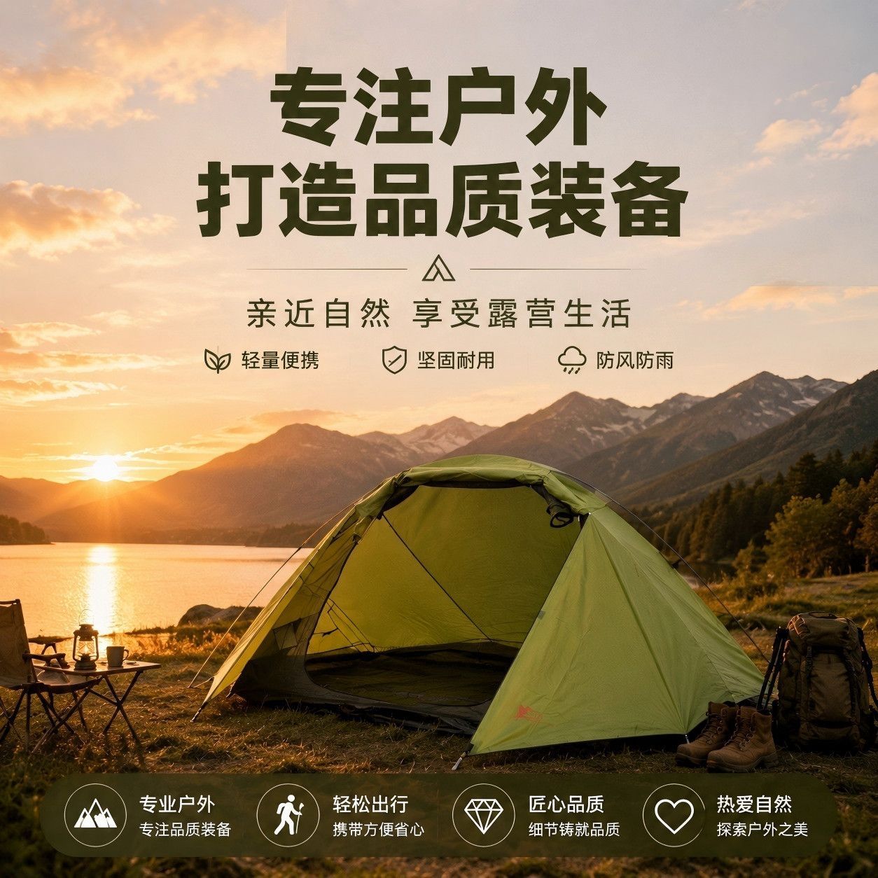 屋外用大容量ポータブルキャンプテント、防風防水アルミポール、 - Camping のレビューと価格