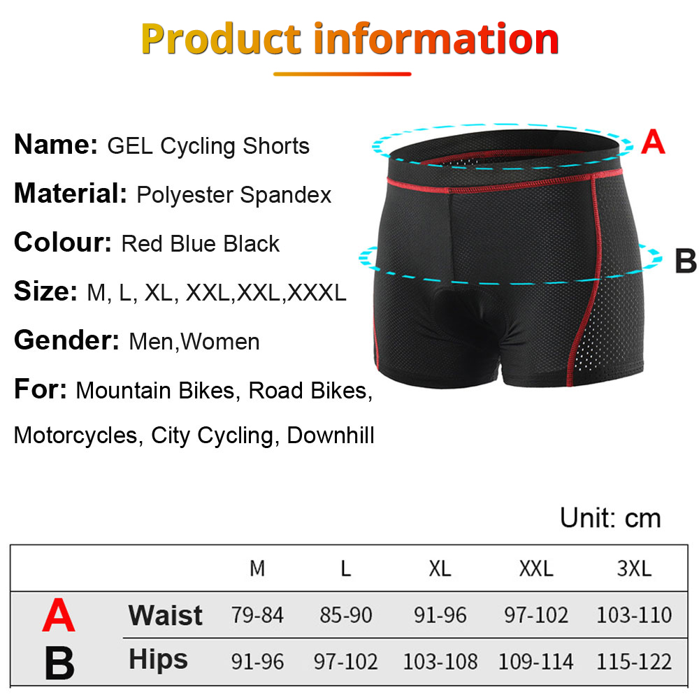 ニューボラーサイクリングショーツ通気性メッシュサイクリング下 - Padded Cycling Shorts 5D Gel のレビューと価格