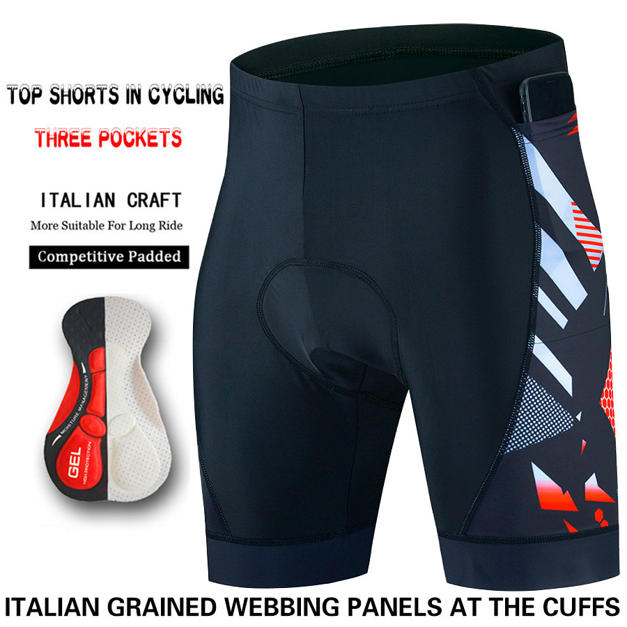 3つのポケットサイクリングショーツ,トライアスロン,5D,パ - Padded Cycling Shorts 5D Gel のレビューと価格