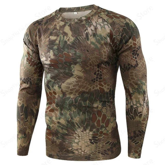 メンズ カモフラージュ柄 長袖Tシャツ タクティカル ミリタ - Hiking のレビューと価格